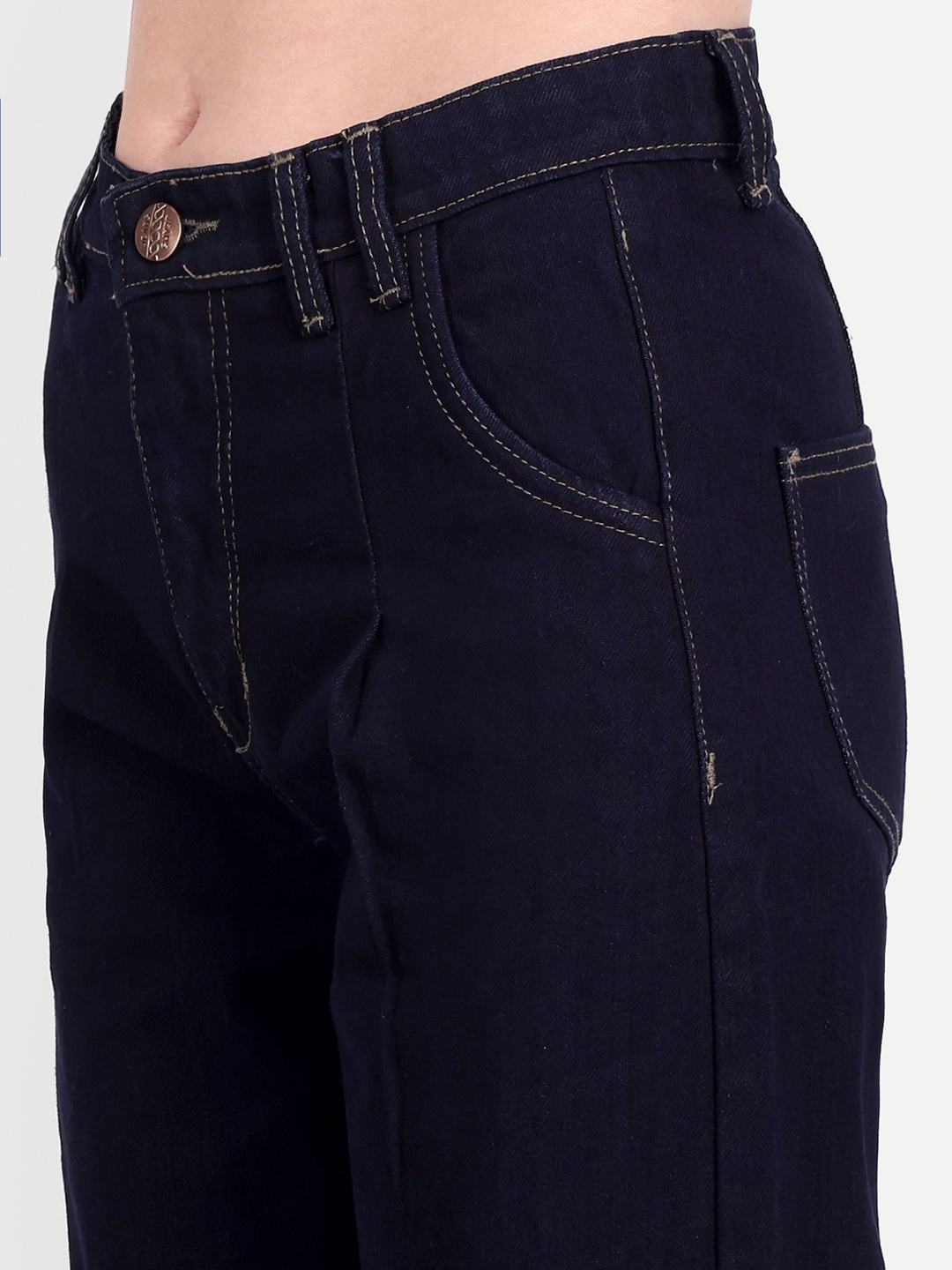 AngelFab Women Boyfriend Navy Blue Jeans