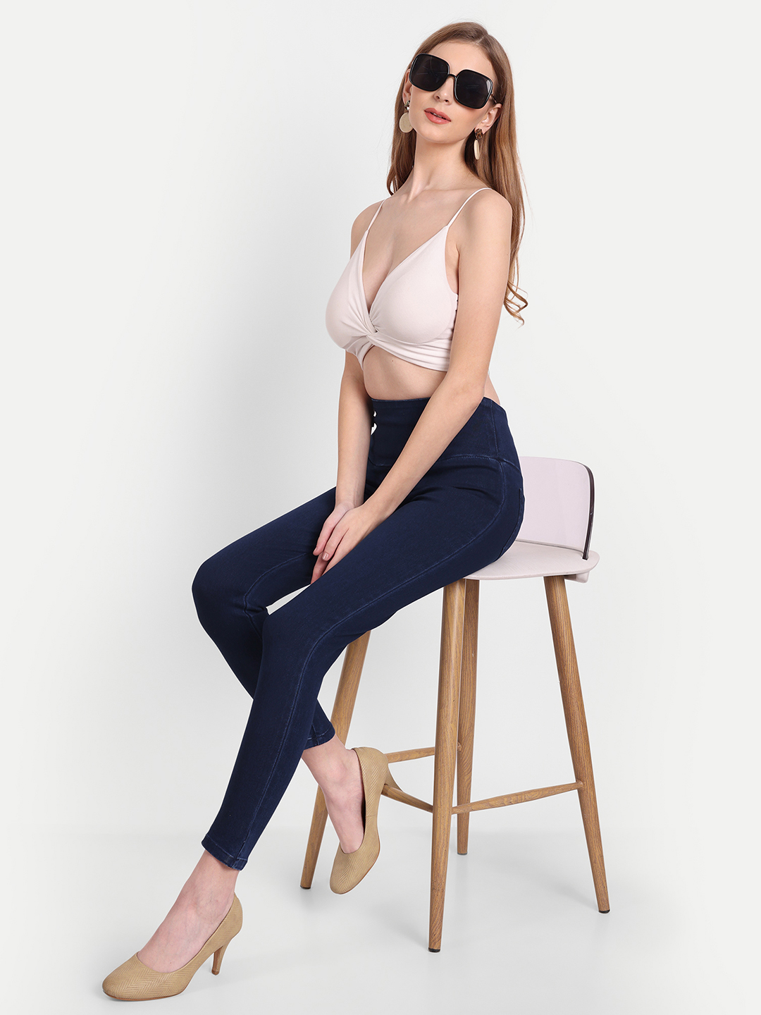 6 AngelFab Women Broad Royal Blue Jegging