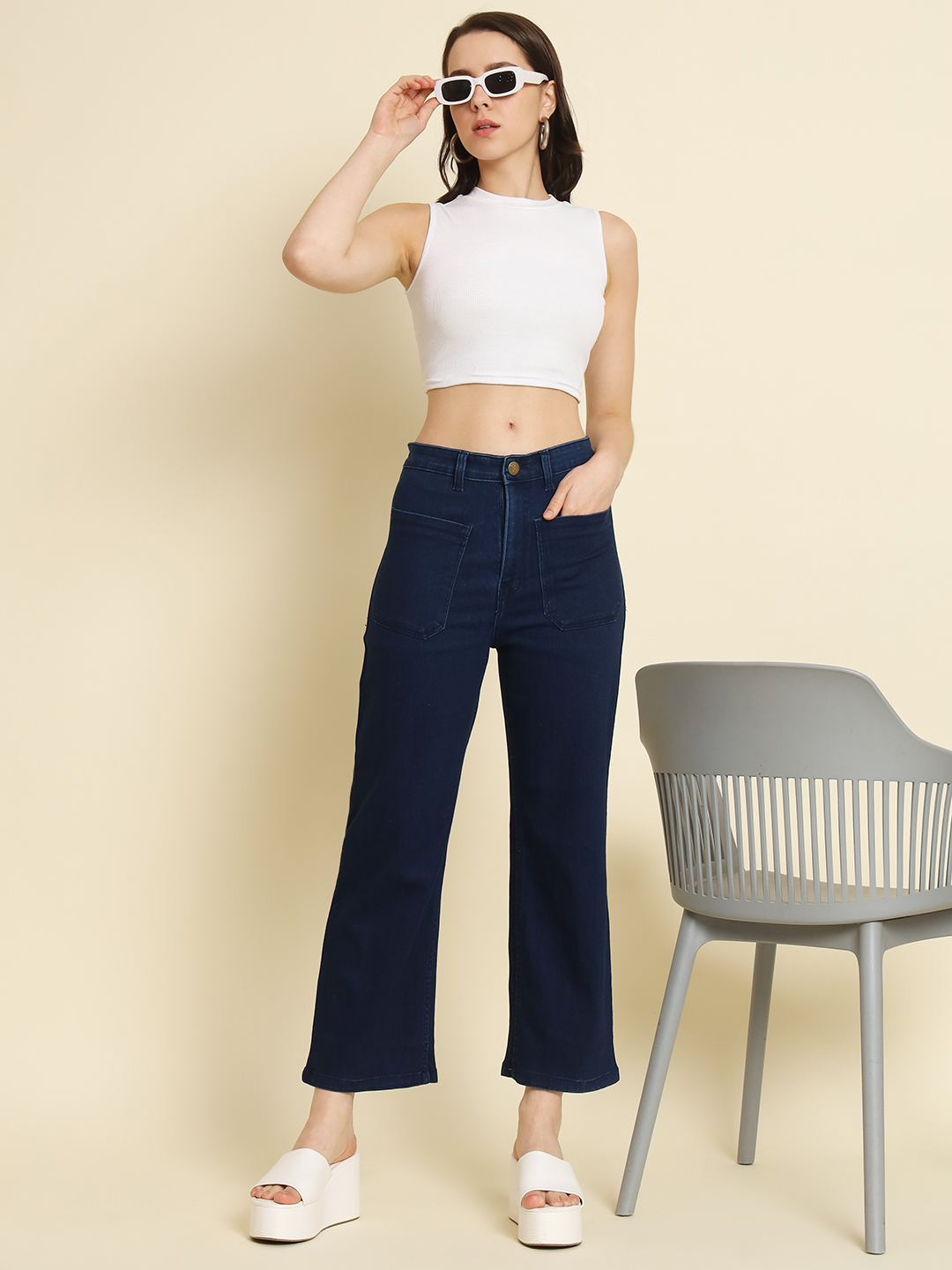 6 AngelFab Women Royal Blue Jeans