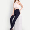 6 AngelFab Women V-Belt Broad Navy Blue Jegging