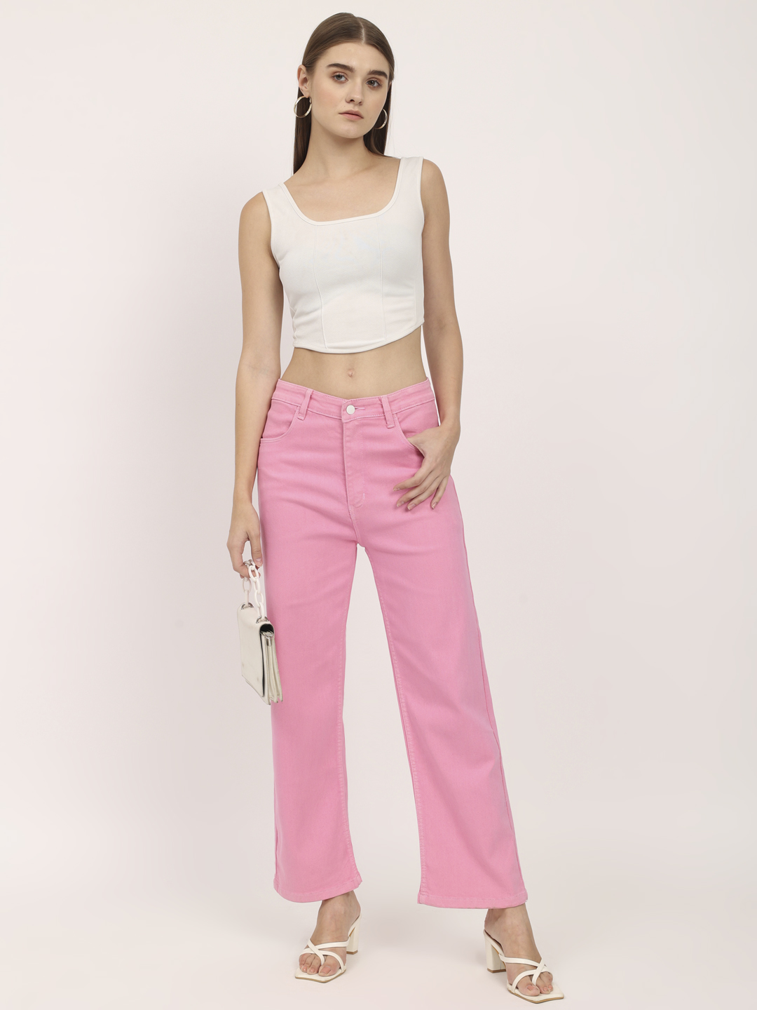 AngelFab Women Straight Pink Jeans