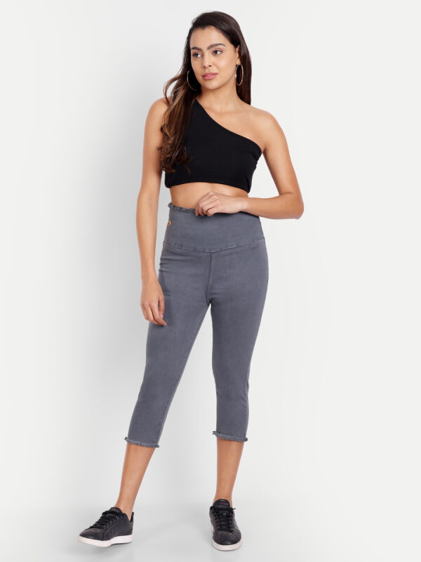 AngelFab Women Broad Grey Capri