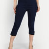 AngelFab Women Elastic Belt Royal Blue Capri