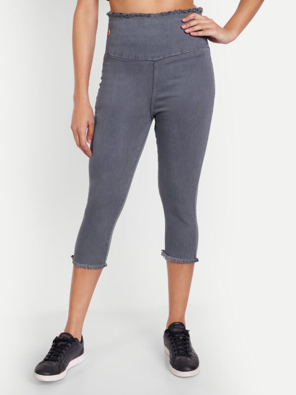 AngelFab Women Broad Grey Capri