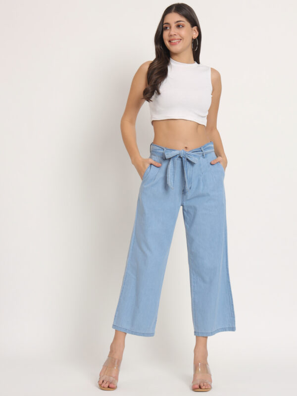 AngelFab Women Sky Blue Trousers