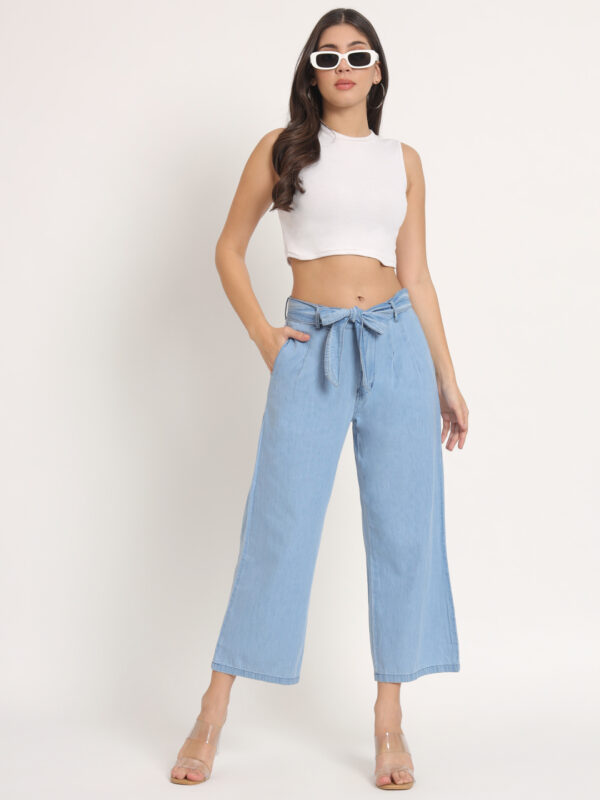 AngelFab Women Sky Blue Trousers