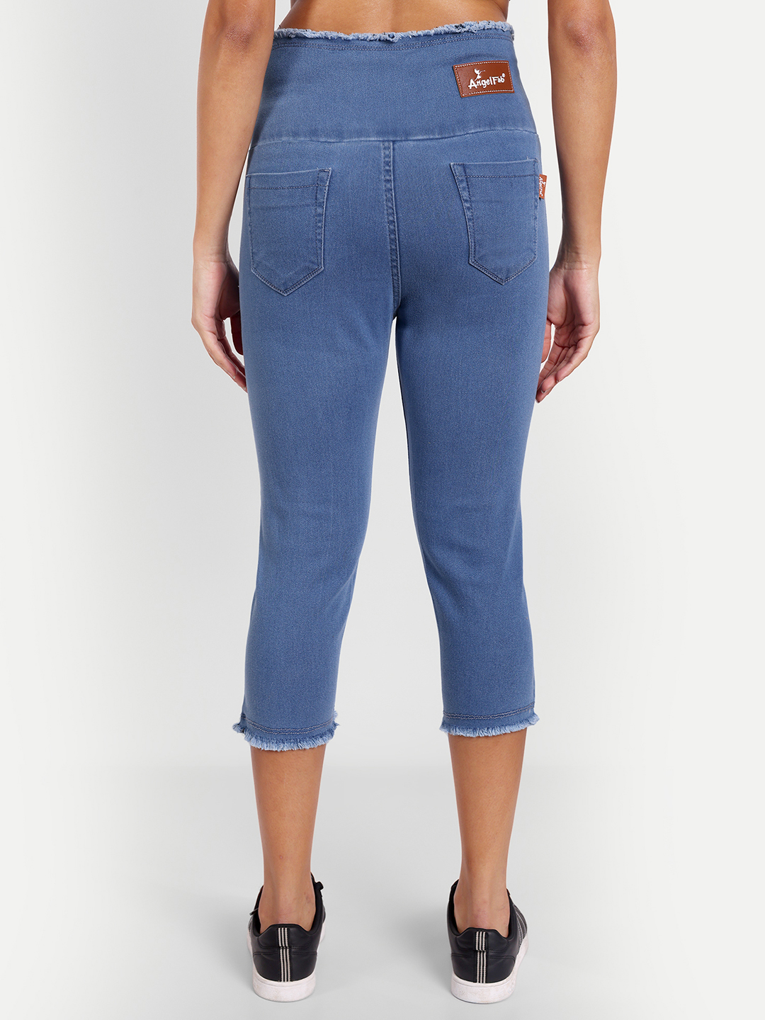 4 AngelFab Women Broad Dark Blue Capri