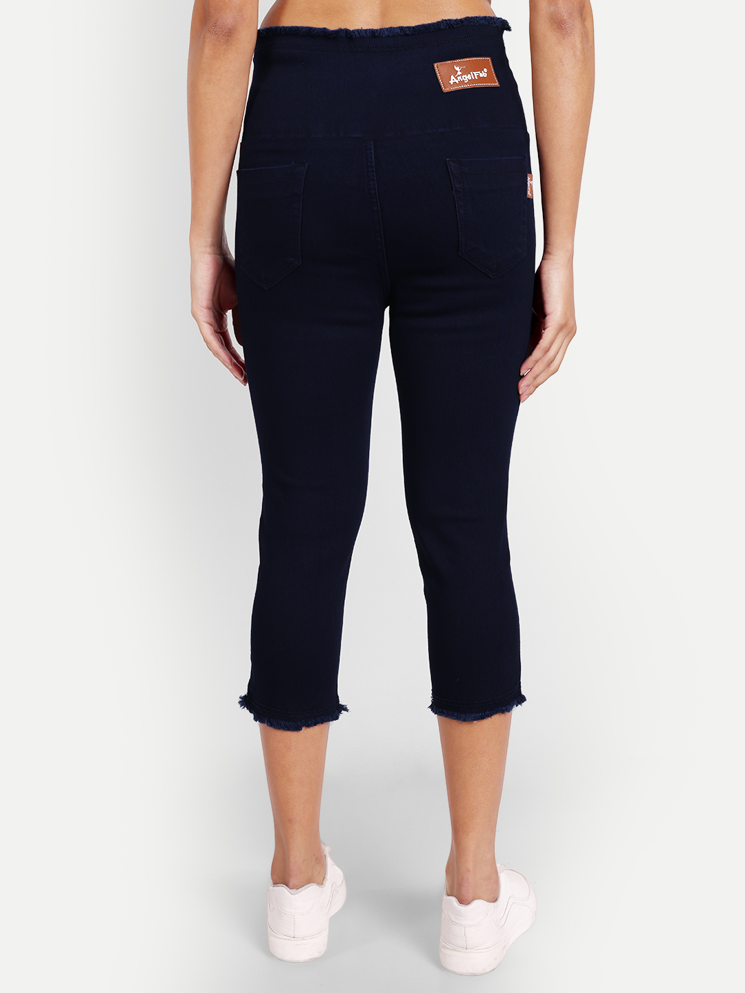4 AngelFab Women Broad Navy Blue Capri