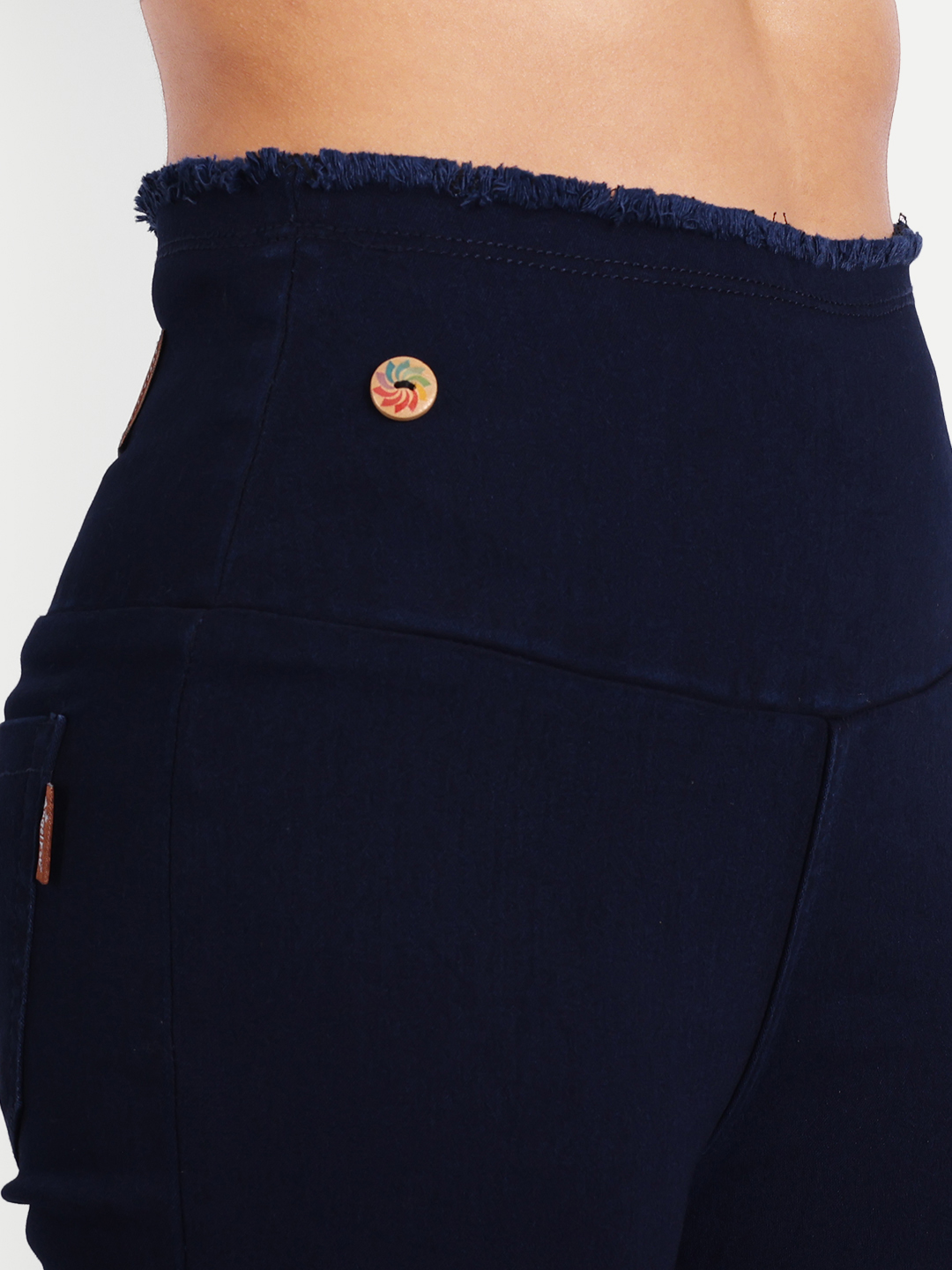 5 AngelFab Women Broad Navy Blue Capri