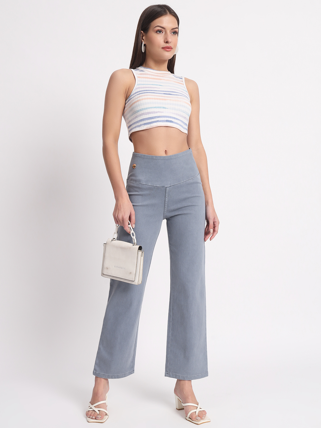 AngelFab Women Straight Grey Jegging