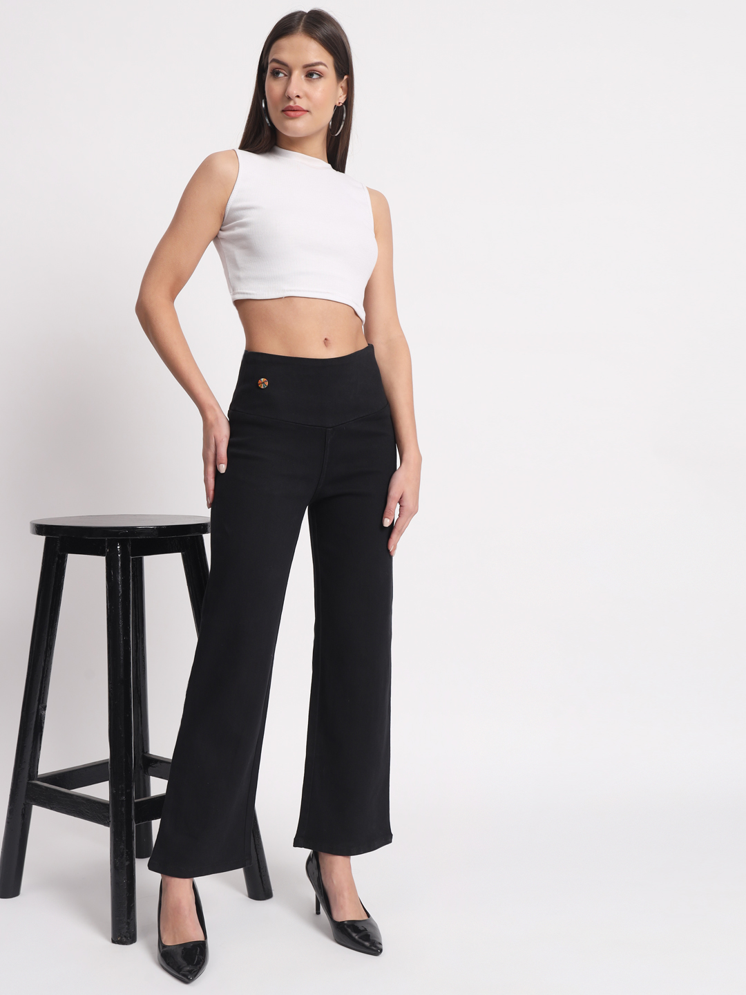 AngelFab Women Straight Black Jegging