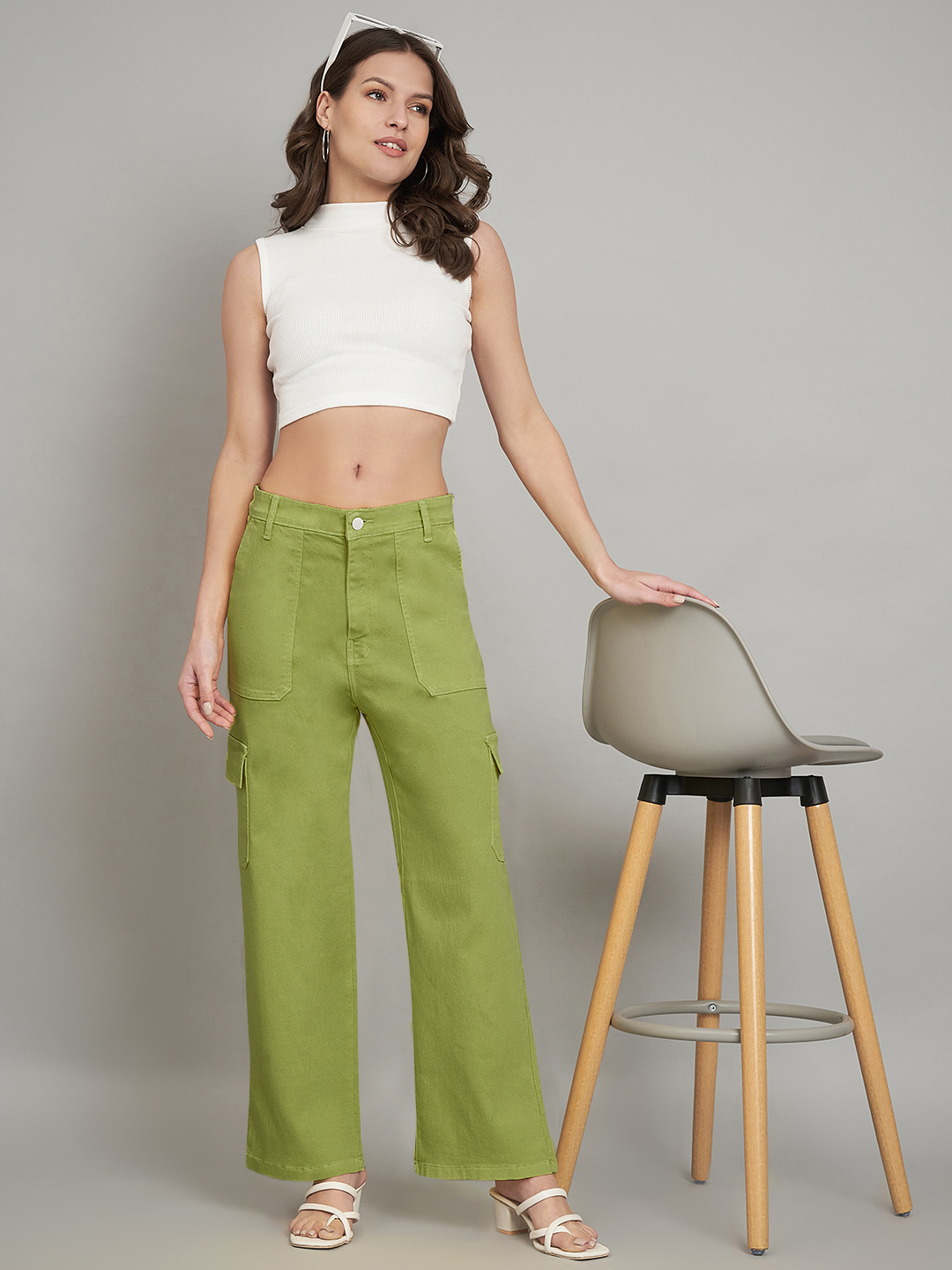 AngelFab Women Straight Green Jeans