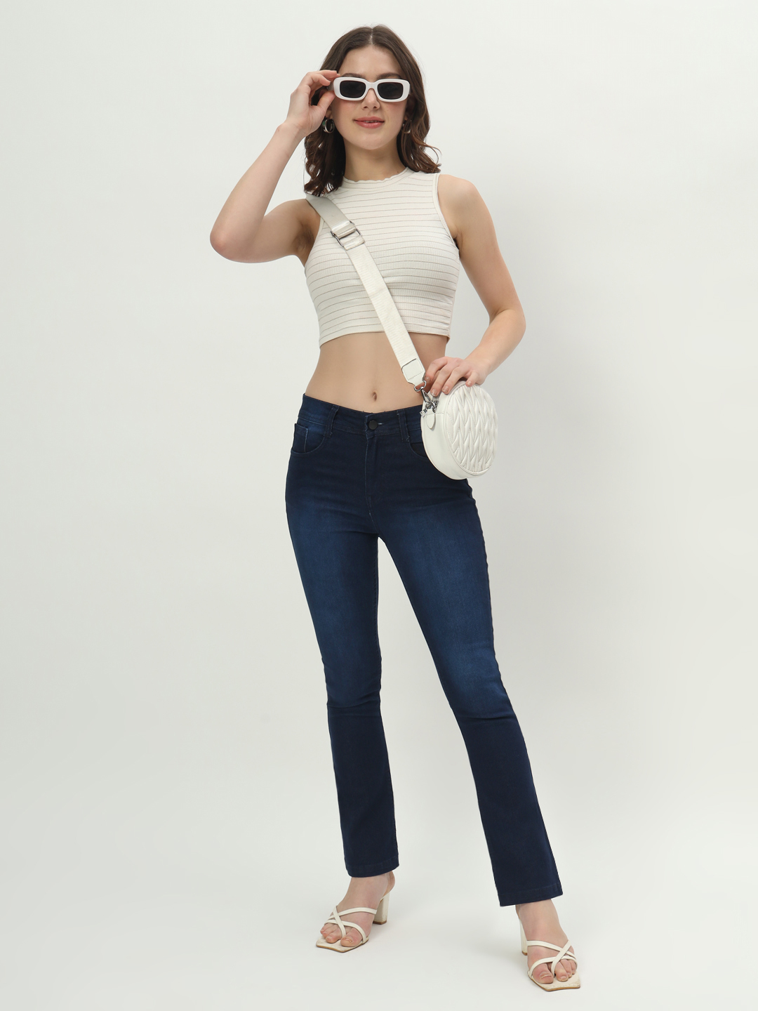 AngelFab Women Bootcut NavyBlue Jeans