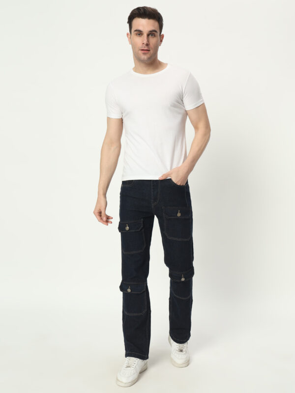 AngelFab Men Straight Fit Navyblue Jeans