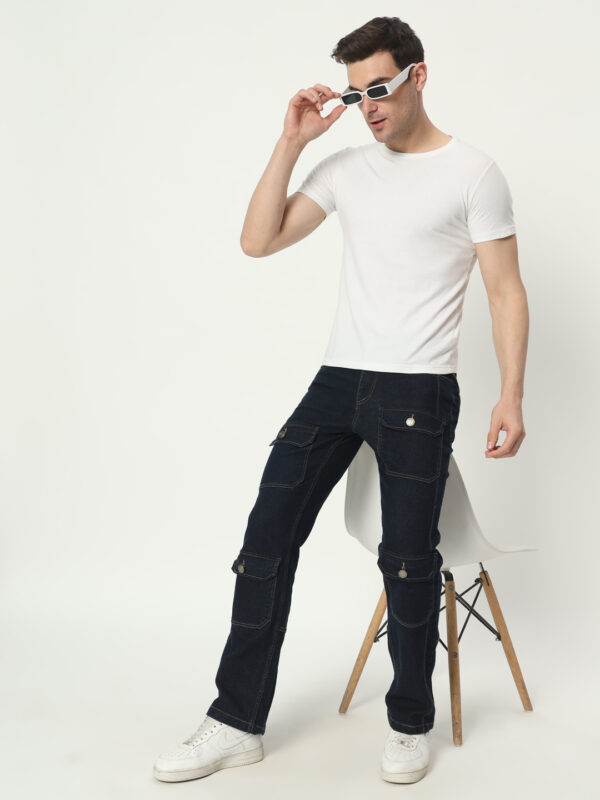 AngelFab Men Straight Fit Navyblue Jeans