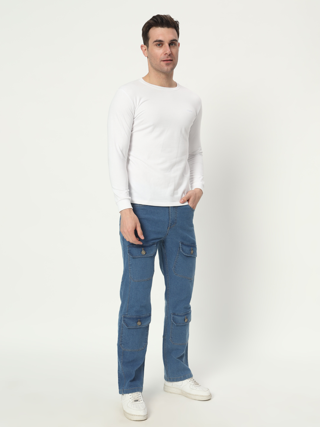 AngelFab Men Straight Fit skyblue Jeans