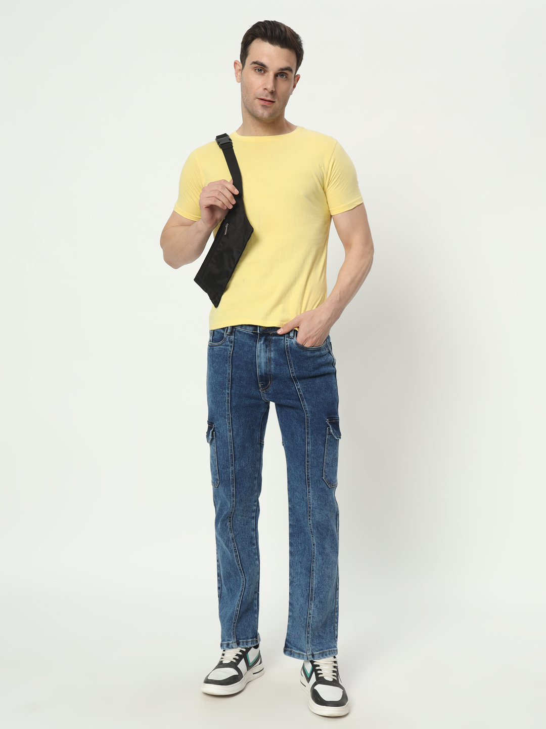AngelFab Men Straight Fit Skyblue Jeans