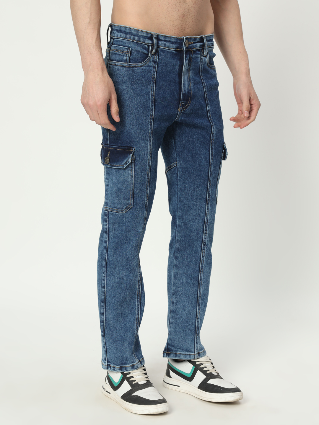 AngelFab Men Straight Fit Skyblue Jeans