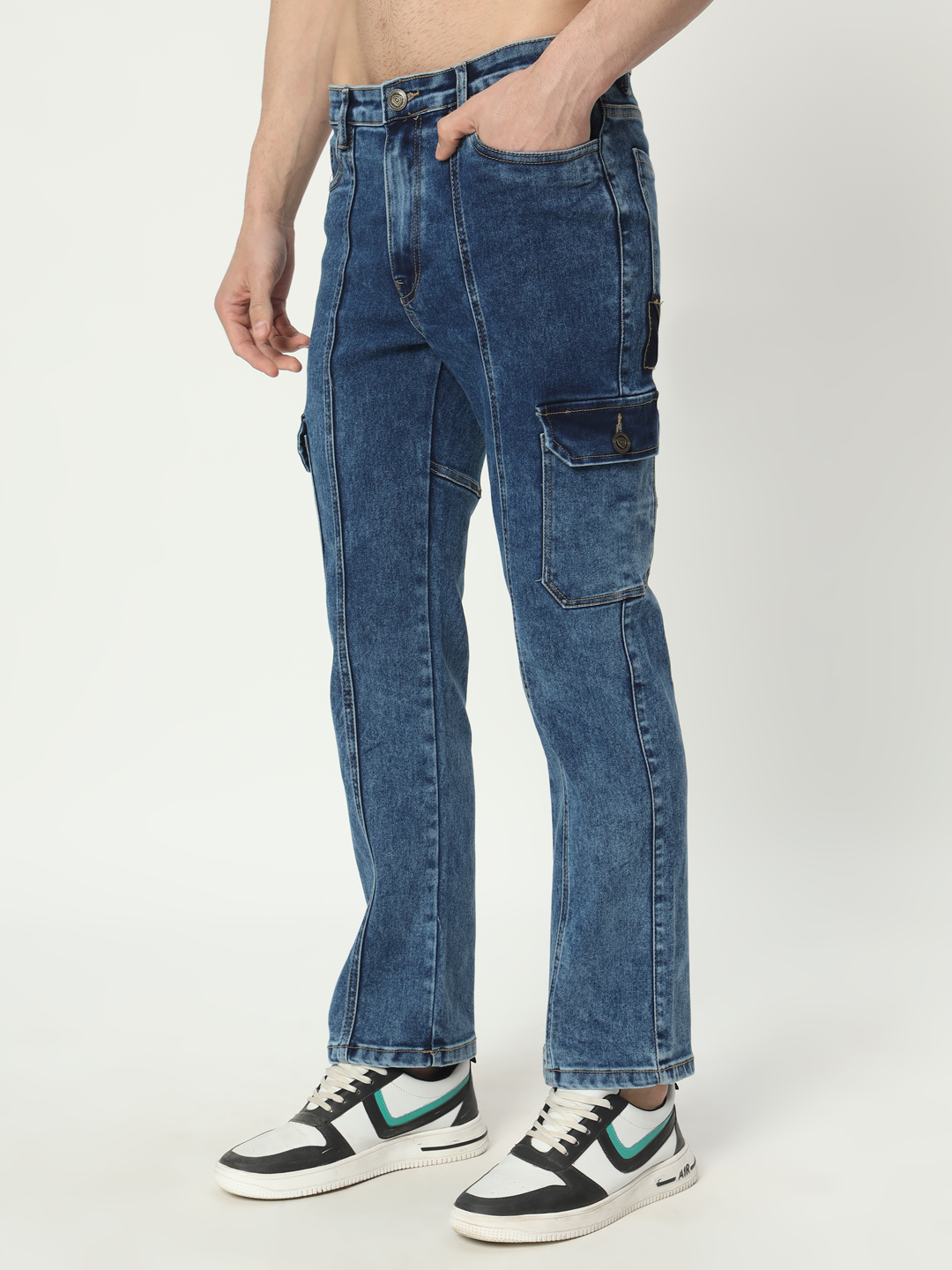 AngelFab Men Straight Fit Skyblue Jeans